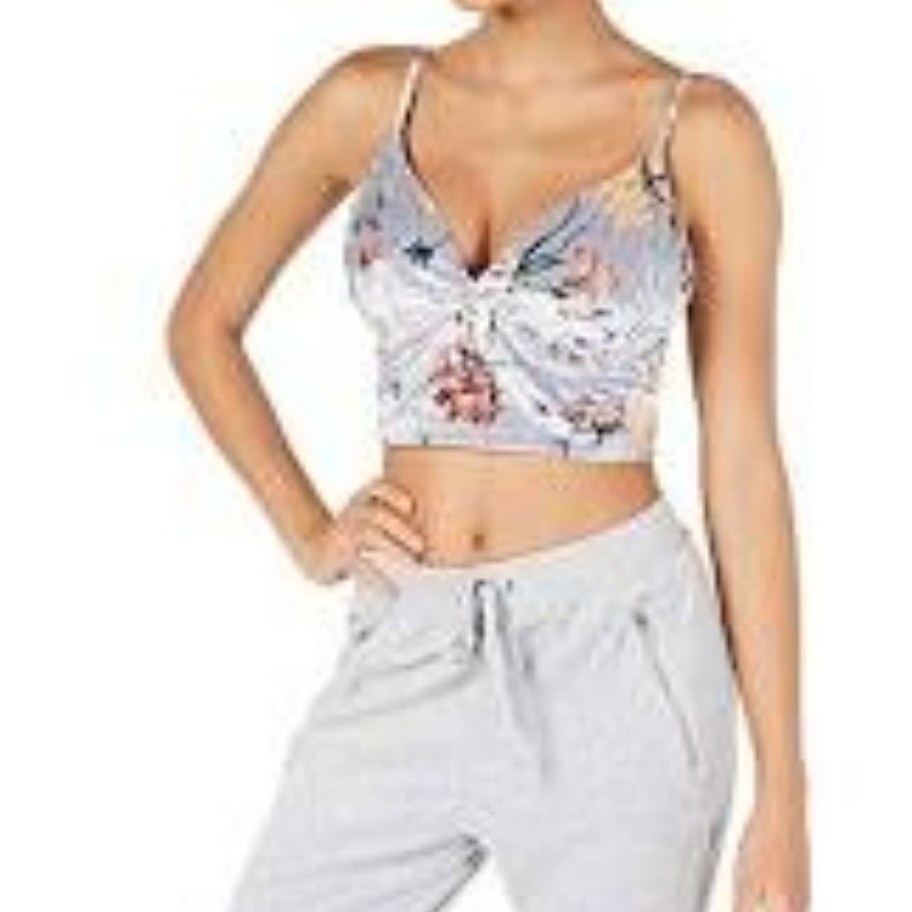 Project 28 NYC Floral Printed Crushed Velvet Bra